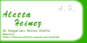 aletta heincz business card
